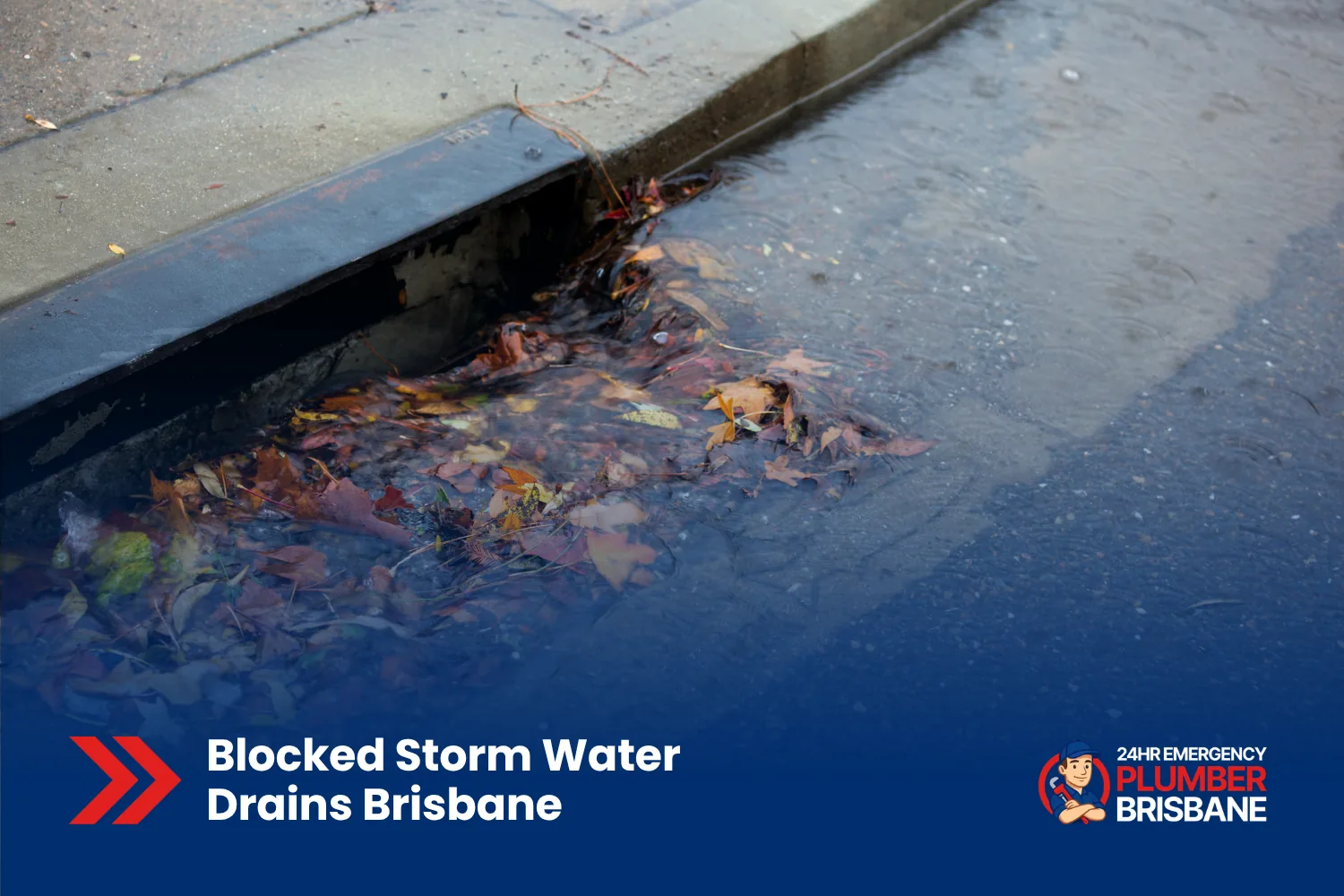 Blocked storm water drain plumber Brisbane clearing pooling water and outdoor drainage